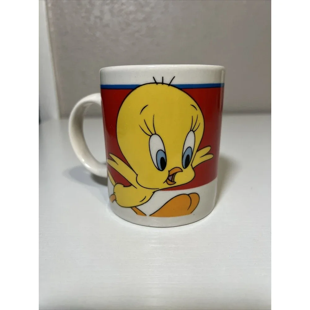 Vtg 1999 Tweety Bird Looney Tunes Ceramic Mug Warner Brothers Collectible Gibson